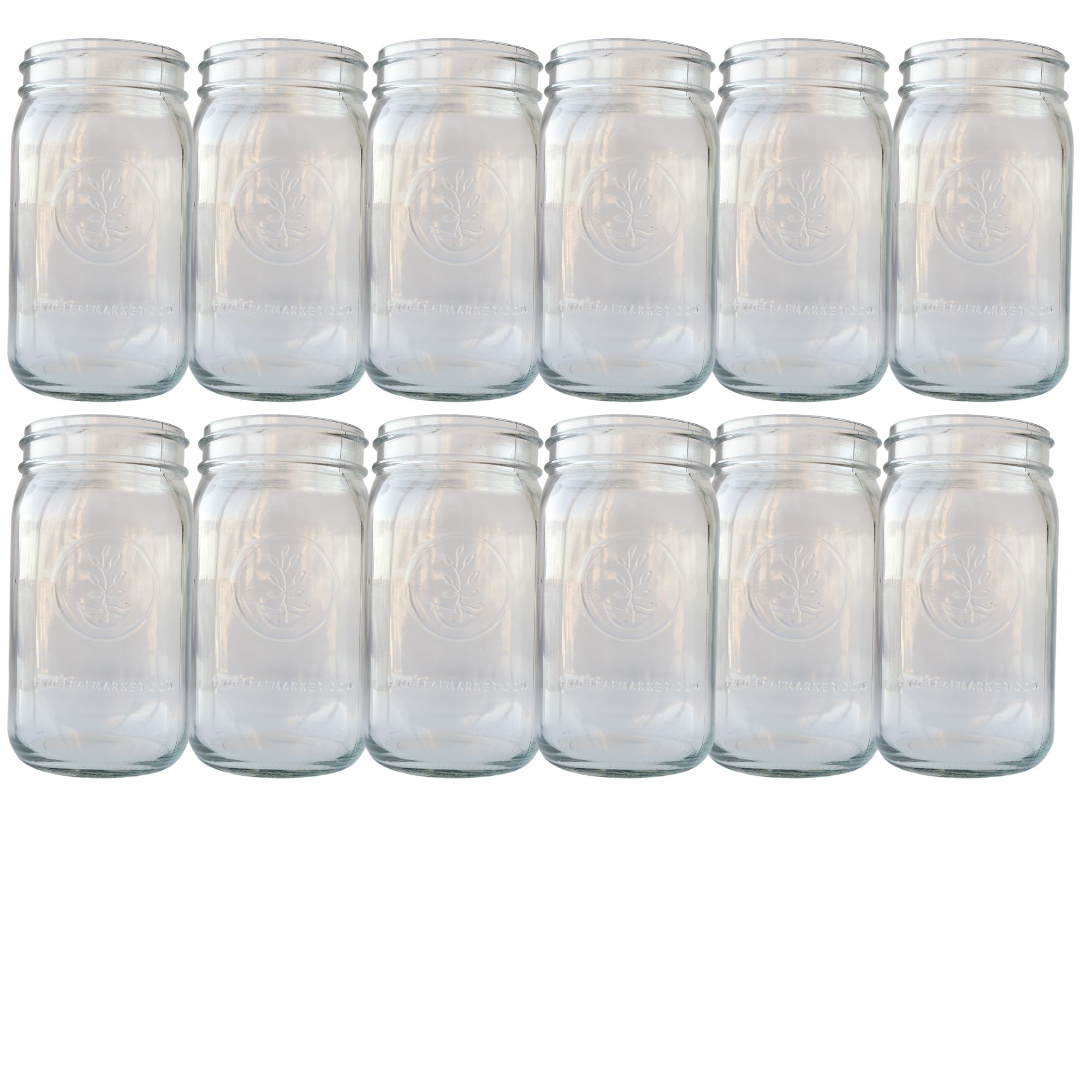 Wide Mouth Mason Jars - 12 Pack - Quart Size, 32 oz - For Canning, Pickling, Fermenting, Sprouting, Storage, Home Decor, & More